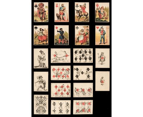 * German transformation playing cards. Jeanne l'Hachette type transformation pack, Darmstadt: Frommann &amp; Bunte, circa 187