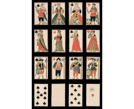 * German playing cards. Non-standard pack, Munich: Joseph Fetscher, circa 1815, a complete deck of 52 stencil coloured woodcu