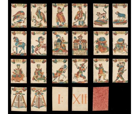 * German Hexenspiel (or Vogelspiel) cards. Pfeiff 41, Nuremberg: Johann Heinrich Schenck, circa 1760-1770, the complete deck 