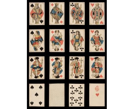 * German playing cards. Family of the Paris pattern, Leipzig: Moritz Stoeckel, circa 1825, a complete deck of 52 stencil colo