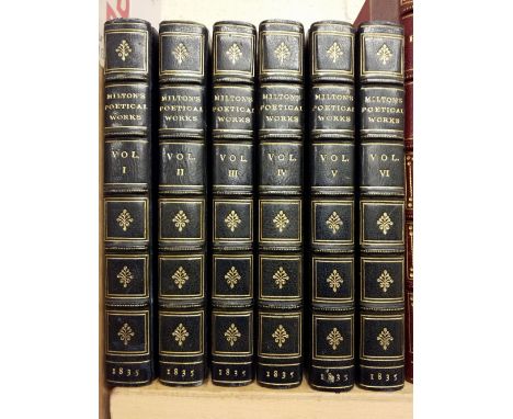 Milton (John). The Poetical Works of John Milton, 6 volumes, London: John Macrone, 1835, monochrome illustrations by J. M. W.