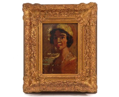 Depicting a portrait of the lady, signed, 15 x 21 cm.