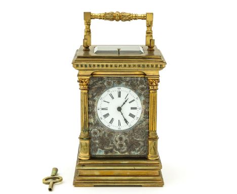 with alarm clock, striking mechanism and repetition, Anglaise case, English anchor escapement, alarm disc on back patina, mak