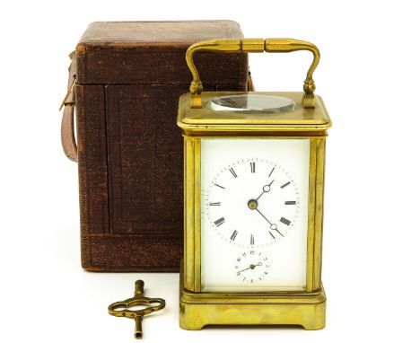 with half hour striking mechanism and alarm clock on bell, Corniche case, English anchor escapement, France, ca.1880, height 