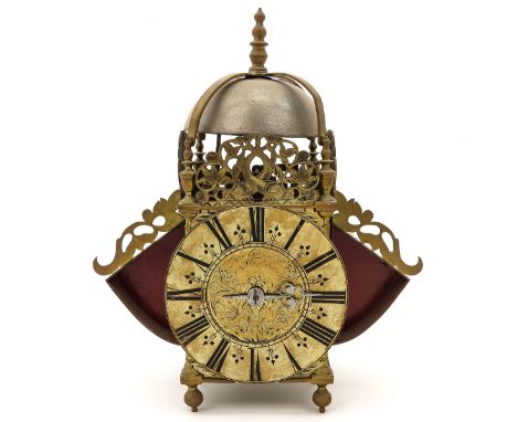 England, verge escapement and percussion, with alarm clock, signed John Greenhill as Headstone, height 38 cm.