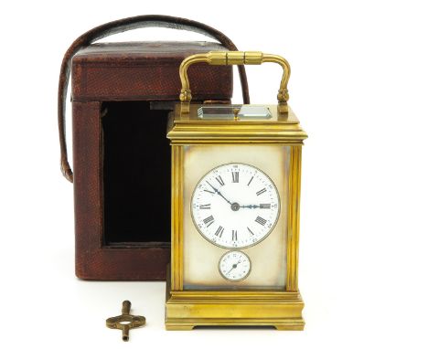 with striking mechanism, alarm clock and repeater, English anchor escapement, France, ca.1880, height 16 cm., with case