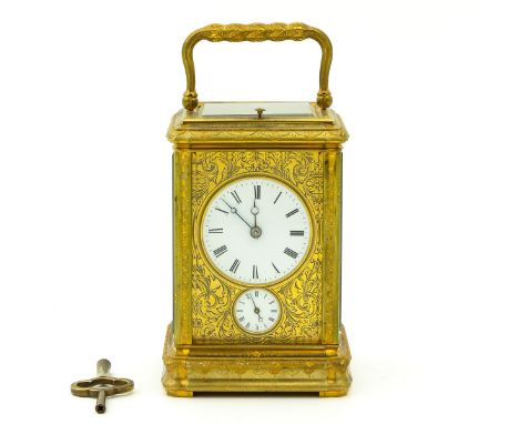 with half hour striking mechanism, alarm clock and repetition, Swiss anchor escapement, t.a. Drocourt, France, ca.1890, heigh