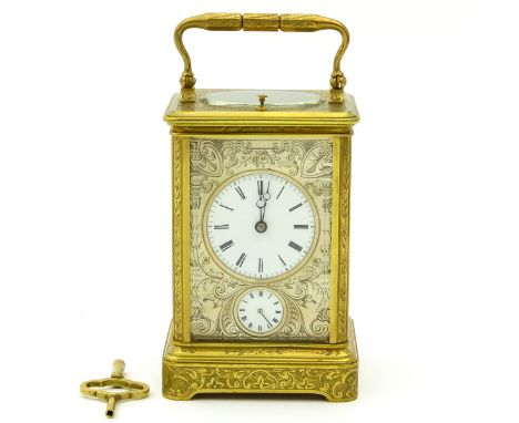 petite en grande sonnerie, with alarm clock and repetition, Corniche case, Swiss anchor escapement, France, approx. 1850, hei