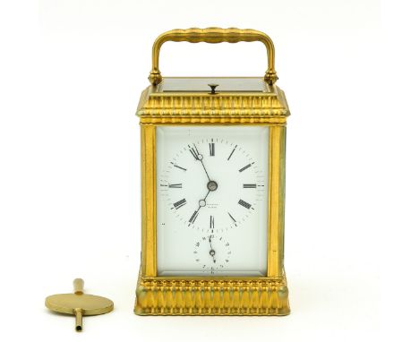 with striking mechanism, alarm clock and repetition on bell, Swiss anchor escapement, Gorge case, maker Farret, France, appro