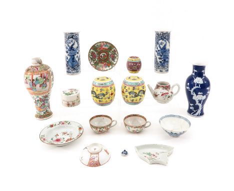 Including vases, teapots, cups, saucers, box and other diverse items, tallest vase is 29 cm., in diverse conditions.