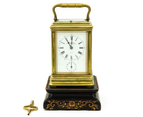 Canalee case, grande en petit sonnerie, repetition and alarm clock, English anchor escutcheon maker Drocourt, France, ca 1890