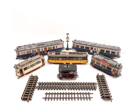 trains, Lehmann brand, G gauge, and station clock, Jaeger Lecoultre brand