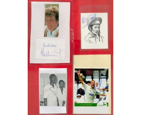 Sport Collection includes 4 items Lester Piggott signed 6x4 print West Indian cricket legend Joel Garner black and white phot