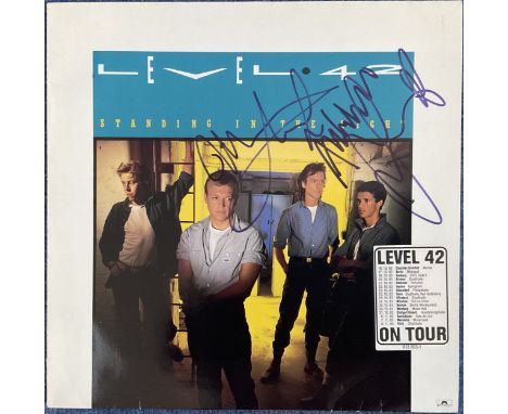 Level 42 multi signed Standing in the Light Album Cover includes 33rpm Vinyl record. Good condition. All autographs come with