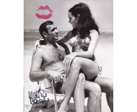 007 James Bond actress Martine Beswick signed and kissed 8x10 Thunderball photo! She has personally kissed this making it a w