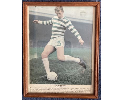 Football Thomas Gemmell (Celtic and Scotland) Signed Picture in Celtic kit, Framed with an approx size of 9. 5 x 7. 5, good c