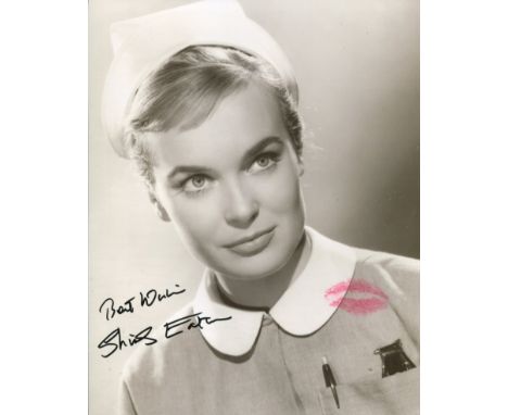 007 James Bond actress Shirley Eaton signed and kissed Carry On Nurse photo! She has actually kissed this making it a wonderf
