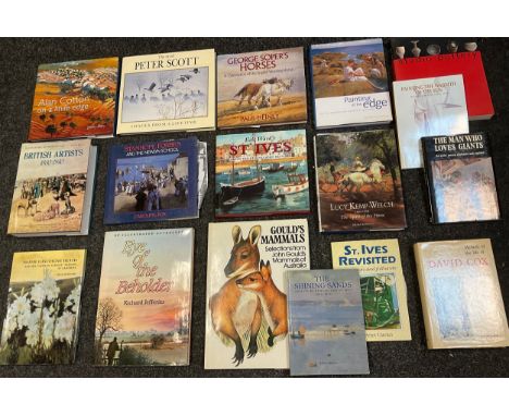 Books - Art reference - Lucy Kemp-Welch, Peter Scott, John Skeaping, Newlyn School, St. Ives school, etc, 2 boxes. 