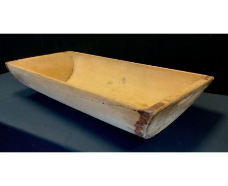 An early 20th century dough trough, 100cm long, 45cm wide, 20cm deep 