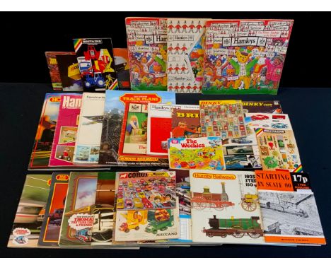 Toys -  trade books and catalogues, 1970s and 1980s, Airfix, Britain's, Corgi, Dinky, Hamley's, Hornby Trains etc. 