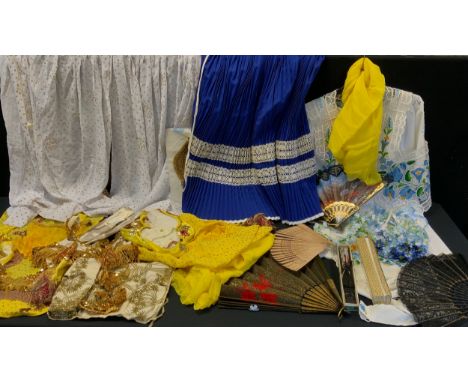 Fashion and Textiles  -  A Hungarian Wedding outfit, blouse, skirt, waistcoat, pinafore etc;   two Belly dancers costumes;  b
