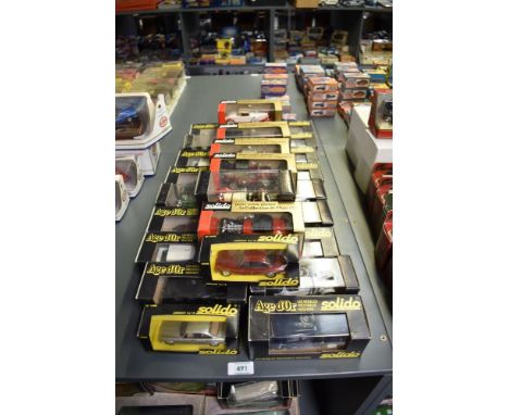 Twenty Five Solido die-casts including two 1096 Jaguar XJ12, in red and silver, later 97 Renault, 140 Panhard 1925 etc, all b