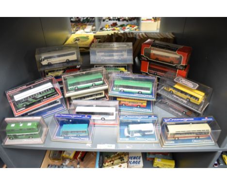 A shelf of Corgi Original Omnibus die-casts, Limited Editions included, all boxed, 22 in total