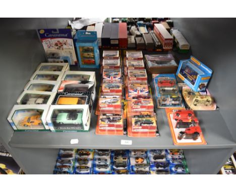 A shelf of modern die-casts including 2004 Mattel Matchbox Superfast Limited Editions x12, SuperKings K6 Motor-Cycle Transpor