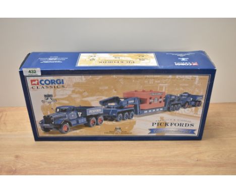 A Corgi Classics 1:50 scale Limited Edition die-cast, 55201 Pickfords Diamond T Ballast (x2) with 24 Wheel Girder Trailer &am