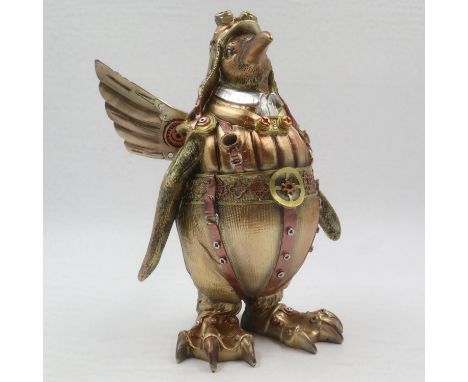 Steampunk style penguin pilot, H: 26 cm. UK P&amp;P Group 3 (£30+VAT for the first lot and £8+VAT for subsequent lots)