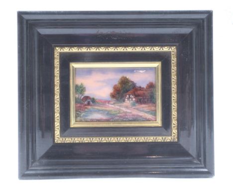 Limoges hand painted framed plaque. UK P&amp;P Group 3 (£30+VAT for the first lot and £8+VAT for subsequent lots) 