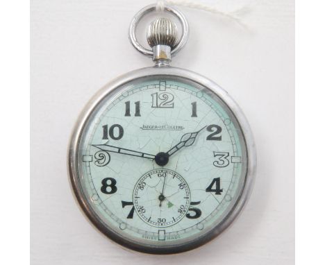 JAEGER LE COULTRE: RAF navigation pocket watch stamped 6E/50 A14978 verso, working at lotting. UK P&amp;P Group 1 (£16+VAT fo