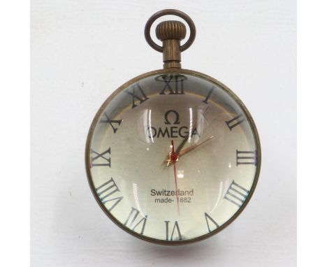 Brass and glass bubble clock. UK P&amp;P Group 3 (£30+VAT for the first lot and £8+VAT for subsequent lots) 