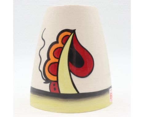 Lorna Bailey tapering vase in the Ravensdale pattern, no cracks or chips, H: 18 cm. UK P&amp;P Group 2 (£20+VAT for the first