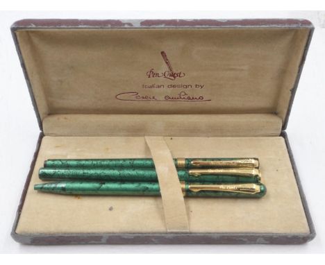 Boxed Italian design Pen Quest set of pens. UK P&amp;P Group 1 (£16+VAT for the first lot and £2+VAT for subsequent lots) 