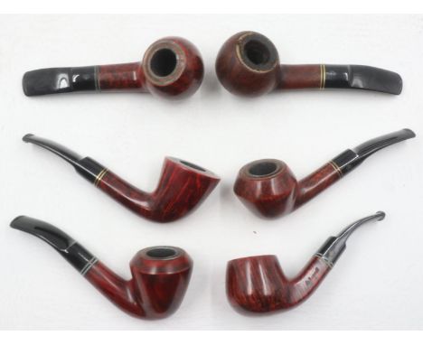 Six DB design Berlin briar smoking pipes with pouches. UK P&amp;P Group 2 (£20+VAT for the first lot and £4+VAT for subsequen