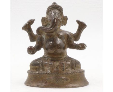 19th century bronze depiction of Vishnu, H: 80mm. UK P&amp;P Group 1 (£16+VAT for the first lot and £2+VAT for subsequent lot