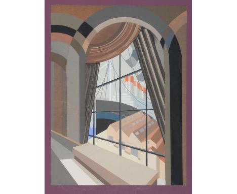 Jean Saude 'Relais'  print, framed and glazed 29 x 24.5 cm 