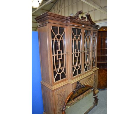 Pine dresser, matched two shelf delft rack, fitted with two drawers over two doors, width 118cm.