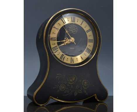 Jaeger Le Coultre Petit Neuchateloise Toleware type alarm clock, 13cm.