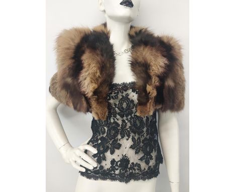 A collection of five original 1940s ladies items. All labelled "CC41" UTILITY WEAR.A fox fur cape, a BRODIAN peach blouse wit