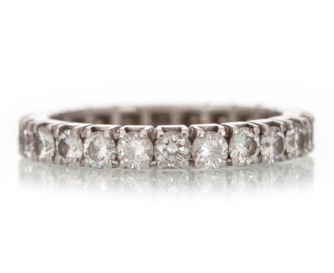 DIAMOND ETERNITY RING  the round brilliant cut diamonds totalling approximately 1.70 carats, in platinum, size M  Well worn. 