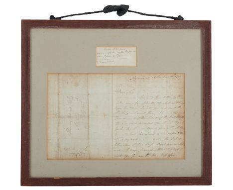 ADMIRAL HORATION NELSON (1758-1805) An autographed letter to Thomas Pollard Nelson (with the right hand) - [off Corsica] To T