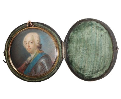 AFTER MAURICE QUENTIN DE LA TOUR (1704-1788) A PORTRAIT MINIATURE OF CHARLES EDWARD STUART the half-length portrait of Prince