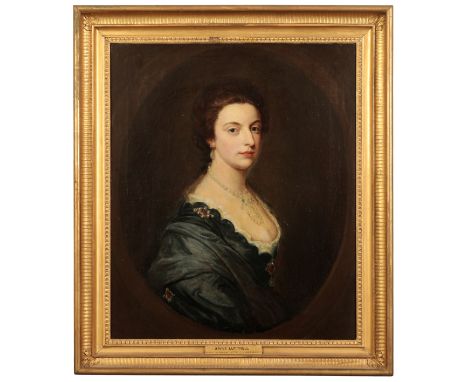 FOLLOWER OF JOHN VANDERBANK (1694-1739) A portrait of Anne Pleydell (nÃ©e Luttrell of Dunster Castle) half-length, oil on can