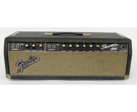 1965 Fender Showman-Amp blackface guitar amplifier head, made in USA, chassis A01934