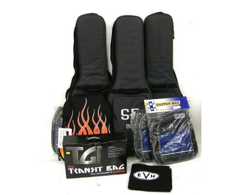 Three PRS SE gig bags; together with five further guitar gig bags and an EVH amplifier head cover (9)