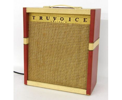 Selmer Truvoice TV8 guitar amplifier, made in England, circa 1960, red / cream tolex, ser no 8/873