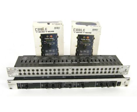 Behringer Ultrafex II rack unit; together with a Behringer Ultra Patch PX-2000 rack unit and two boxed cable testers (4)