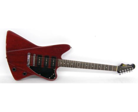 Fret-king by Trev Wilkinson Esprit 3 electric guitar, ser no B0xxxx0; Finish: red; Fretboard: rosewood; Frets: good; Electric